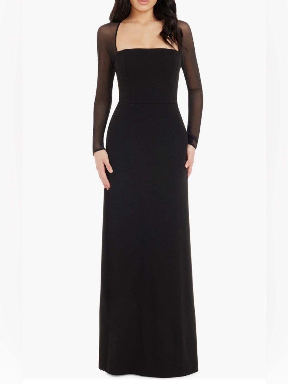 Dress the Population Maxwell Square Neck Long Sleeve Gown